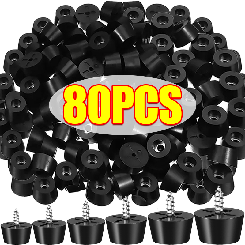 Furniture Hardware Covers - 80/8pcs Rubber Pads Floor Protectors Non-slip