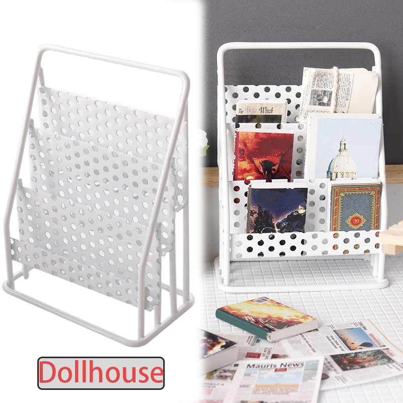 Home Furniture & Hardware Trading - 1:12 Dollhouse Iron Storage Rack Newspaper